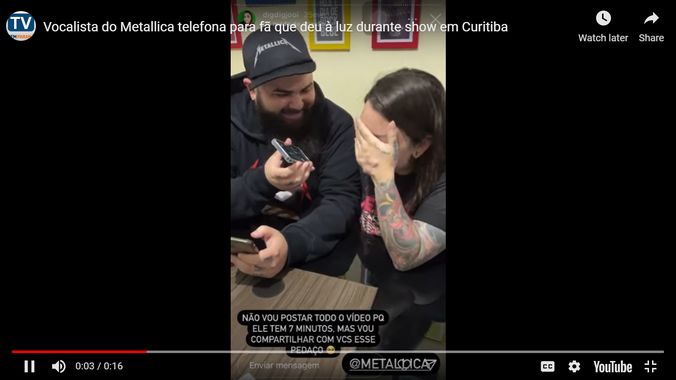 Βραζιλία: Ο James Hetfield τηλεφώνησε στη γυναίκα που γέννησε σε συναυλία των Metallica