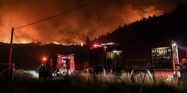 Φωτιά στην Εύβοια: Ολονύχτια μάχη με τις φλόγες
