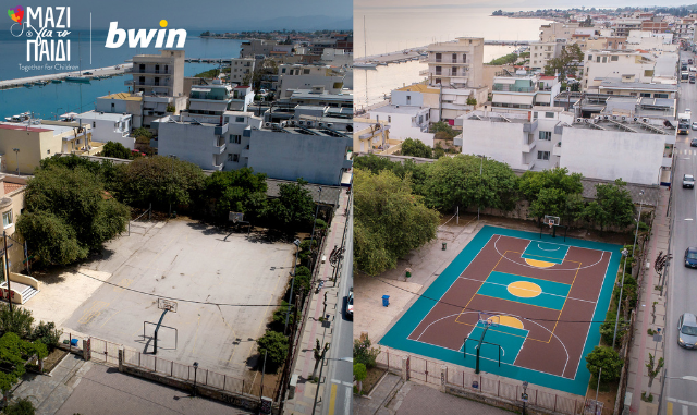 Bwin και Ένωση “Μαζί για το Παιδί” εγκαινίασαν το νέο γήπεδο στο Κιάτο, παρουσία του Βασίλη Σπανούλη!