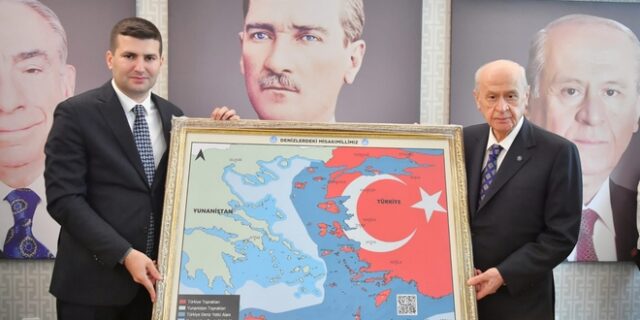 Κλιμακώνει η Τουρκία: Χάρτης του Μπαχτσελί “απλώνει” τα σύνορά της έως την Κρήτη – Η αντίδραση της Αθήνας