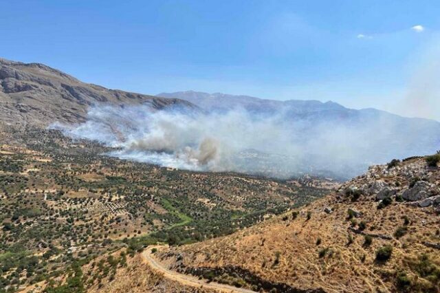 Κρήτη: Πάλι φωτιά στην Αγία Γαλήνη του Ρεθύμνου