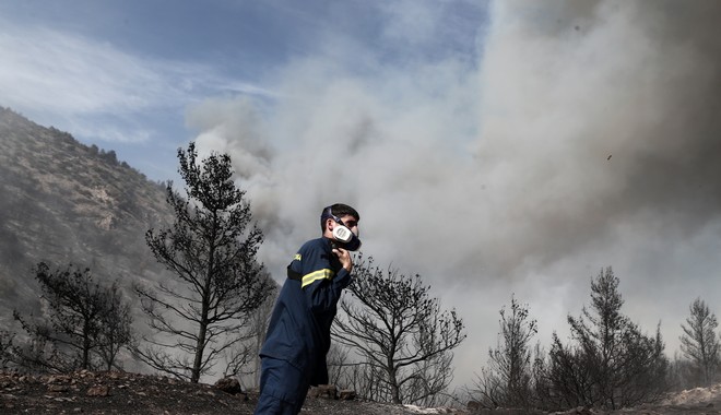 Σε εξέλιξη φωτιές σε Εύβοια, Κρήτη και Βοιωτία