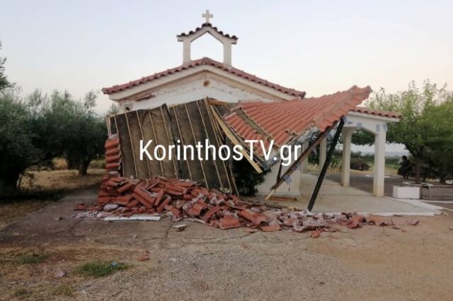 Τροχαίο στο Κιάτο: Αυτοκίνητο “διέλυσε” εκκλησία και κατέληξε πάνω σε δέντρο