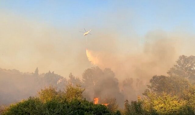 Προληπτική εκκένωση οικισμού στην φωτιά στην Κέρκυρα – Διάσπαρτες πλέον εστίες στην Κορινθία