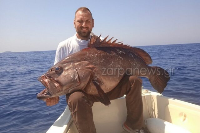 Απίστευτη ψαριά στα Χανιά – Έπιασαν βλάχο μήκους 1,5 μέτρου