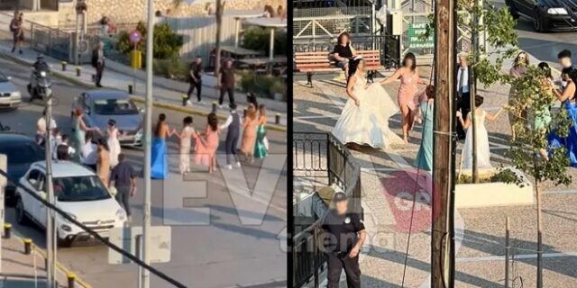 Χαλκίδα: Νύφη και καλεσμένοι έκλεισαν την Παλιά Γέφυρα χορεύοντας στην μέση του δρόμου