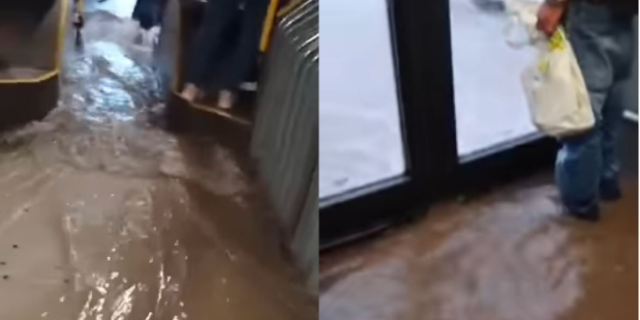 Κακοκαιρία στη Θεσσαλονίκη: Αστικό λεωφορείο πλημμύρισε από τη νεροποντή