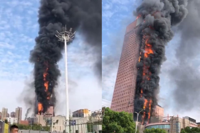 Συναγερμός στην Κίνα: Μεγάλη φωτιά σε ουρανοξύστη στην πόλη Τσανγκσά