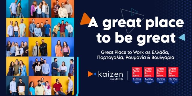 Η Kaizen Gaming αναδεικνύεται για δεύτερη φορά Great Place to Work™
