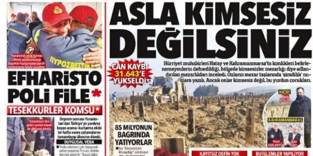 H Hurriyet ευγνωμονεί τους Έλληνες διασώστες – “Efharisto poli file”