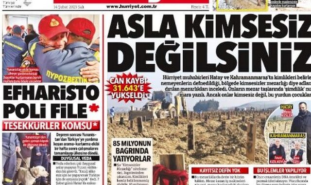 H Hurriyet ευγνωμονεί τους Έλληνες διασώστες – “Efharisto poli file”