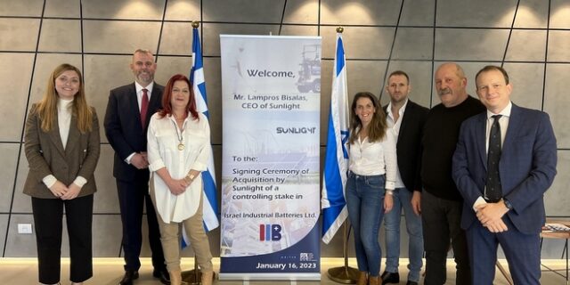 Sunlight Group: Εξαγοράζει το 51% Israeli Industrial Batteries