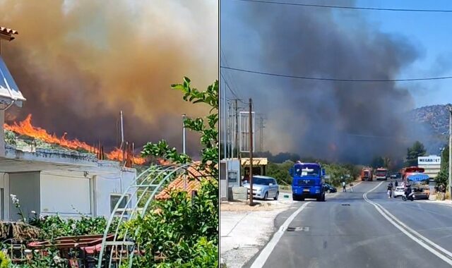 Μεγάλη φωτιά στο Νέο Κουβαρά – Εκκενώνεται οικισμός