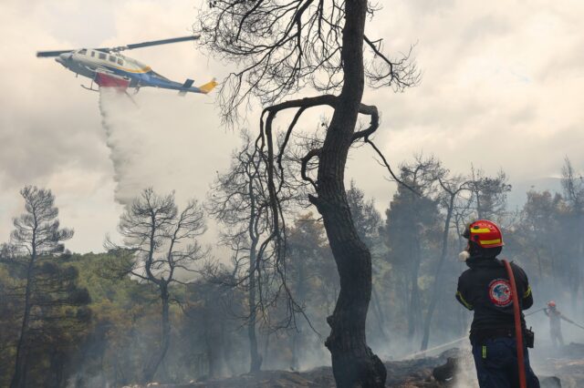 Σταμάτα: Υπό μερικό έλεγχο η φωτιά – Δύο απανωτές εστίες και έρευνα για εμπρησμό