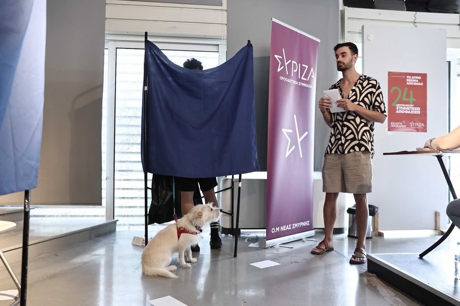 Στιγμιότυπο από τις εκλογές για την προεδρία του ΣΥΡΙΖΑ