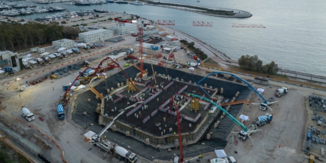 Ολοκληρώθηκε η θεμελίωση του Riviera Tower με τη μεγαλύτερη, συνεχούς διάρκειας, σκυροδέτηση που έχει γίνει στην Ελλάδα