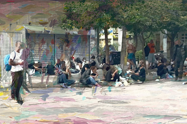 Απόγευμα Κυριακής στην πιάτσα του σίσα στην Αθήνα