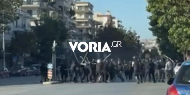 Θεσσαλονίκη: Βίντεο από τη συμπλοκή μεταξύ οπαδών στη Βούλγαρη