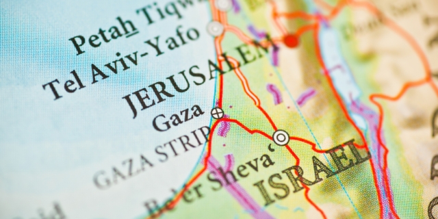 Χάρτης του Ισραήλ και της Γάζας