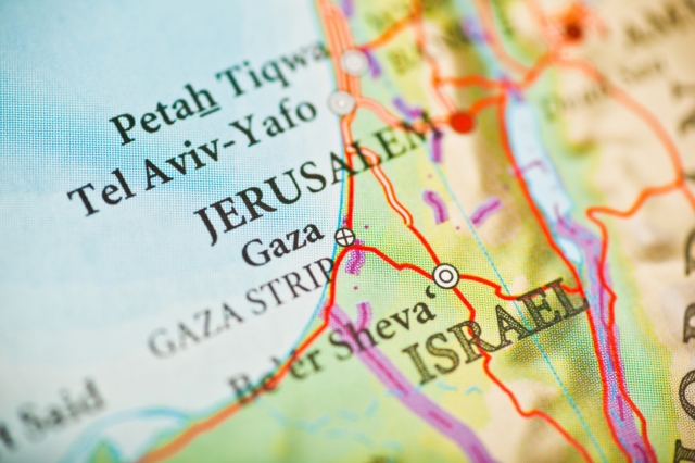 Χάρτης του Ισραήλ και της Γάζας