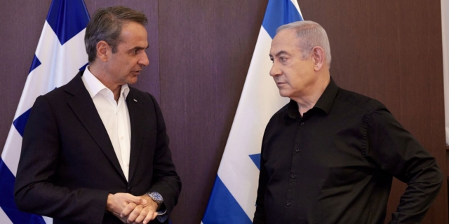 Ο Κυριάκος Μητσοτάκης με τον Μπενιαμίν Νετανιάχου