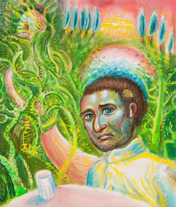 π. Σταμάτης ΣκλήρηςΣτάλκερ (oδηγός) Ακρυλικά σε καμβά, 60x60 εκ., 2023 