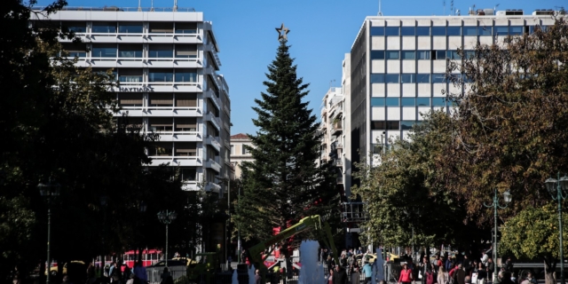 Tο χριστουγεννιάτικο δέντρο στο Σύνταγμα