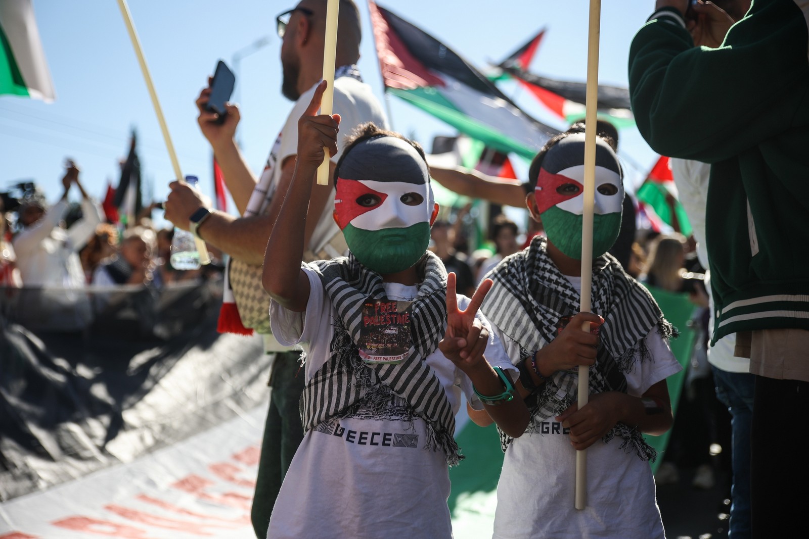 Marșul PAME în centrul Atenei pentru Palestina
