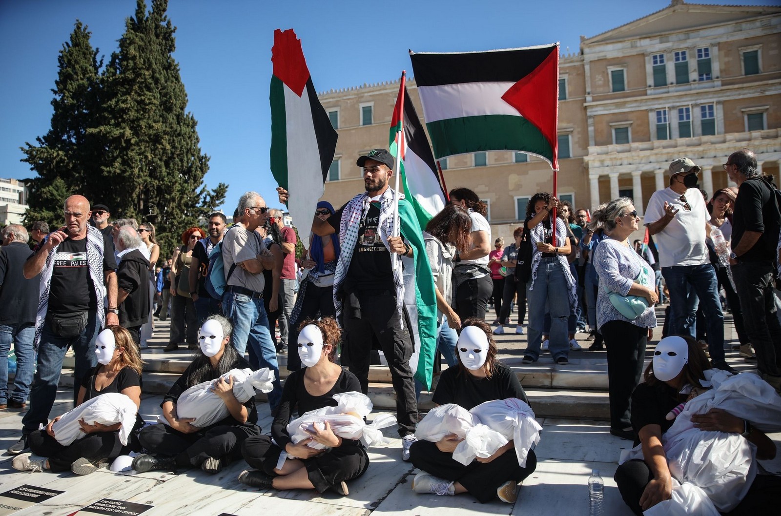 Marșul PAME în centrul Atenei pentru Palestina