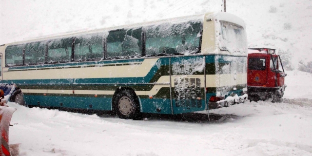 Λεωφορείο σε χιόνια (φωτογραφία αρχείου)