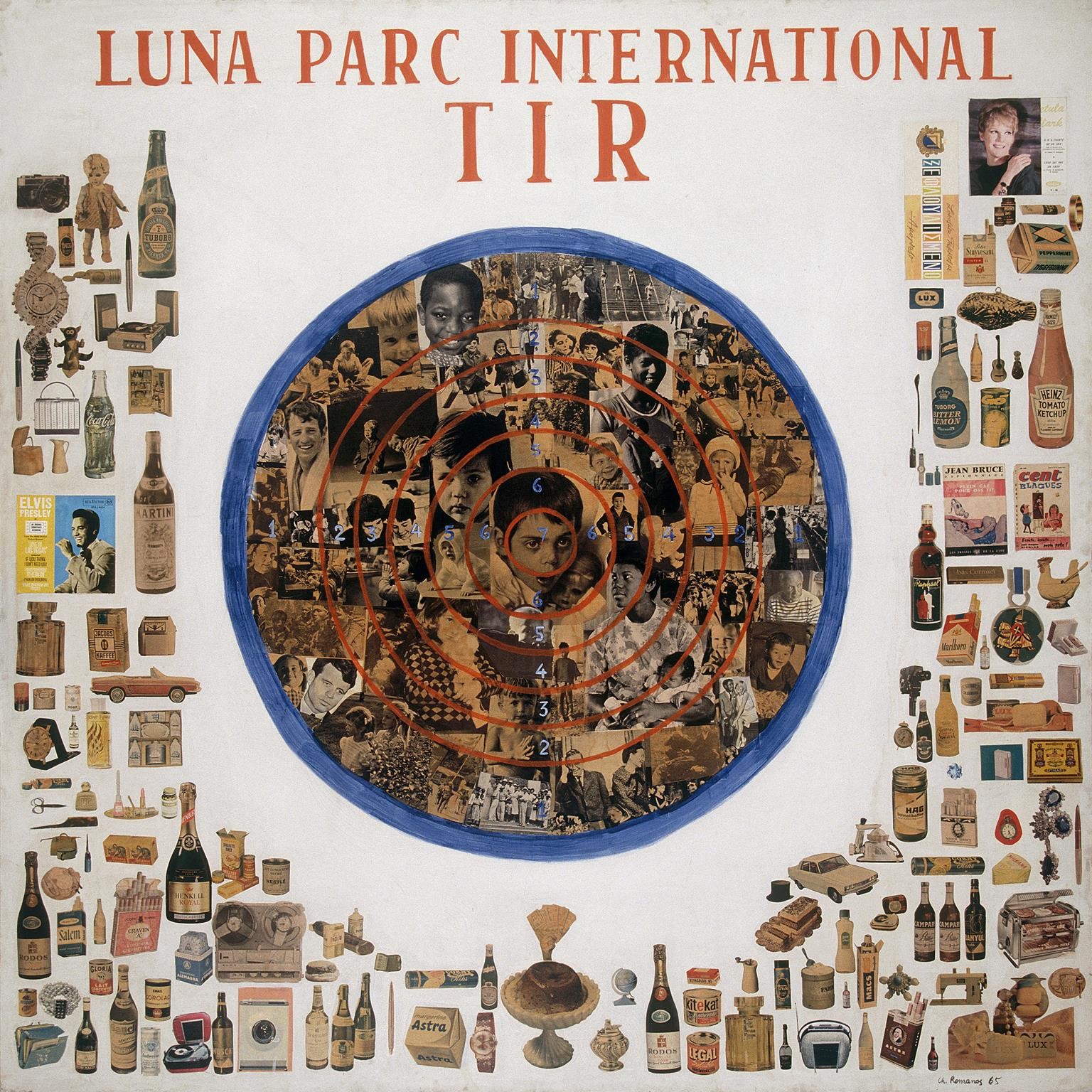 Χρύσα ΡωμανούLuna Park International, 1965, κολάζ σε καμβά, 200 x 200 εκ. 