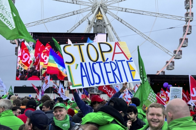 Βρυξέλλες: Χιλιάδες διαδηλωτές από όλη την Ευρώπη στην “πορεία κατά της λιτότητας”