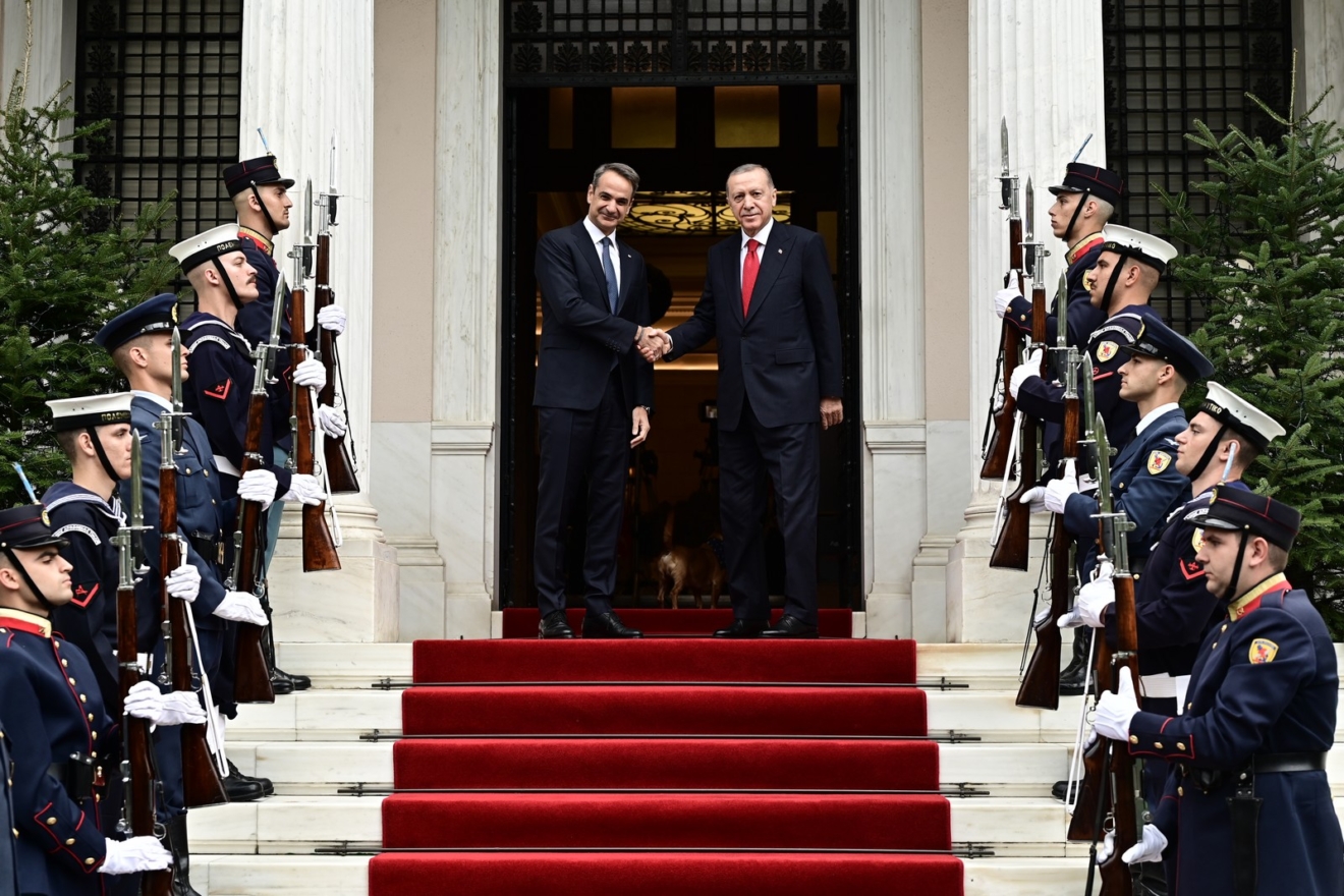 Συνάντηση του Πρωθυπουργού Κυριάκου Μητσοτάκη με τον Πρόεδρο της Δημοκρατίας της Τουρκίας Recep Tayyip Erdogan