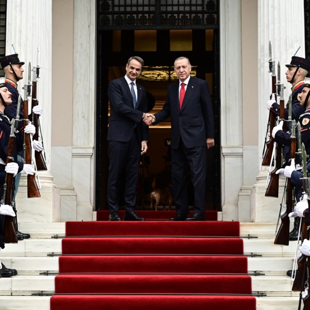 Συνάντηση του Πρωθυπουργού Κυριάκου Μητσοτάκη με τον Πρόεδρο της Δημοκρατίας της Τουρκίας Recep Tayyip Erdogan