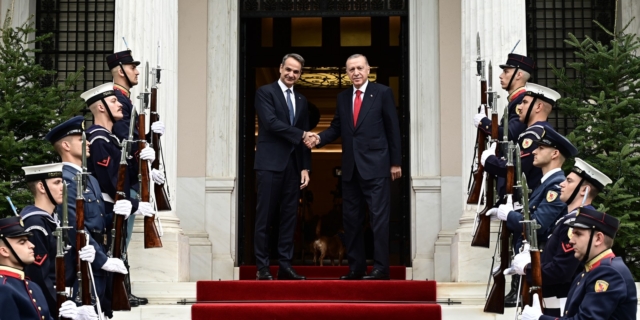Συνάντηση του Πρωθυπουργού Κυριάκου Μητσοτάκη με τον Πρόεδρο της Δημοκρατίας της Τουρκίας Recep Tayyip Erdogan