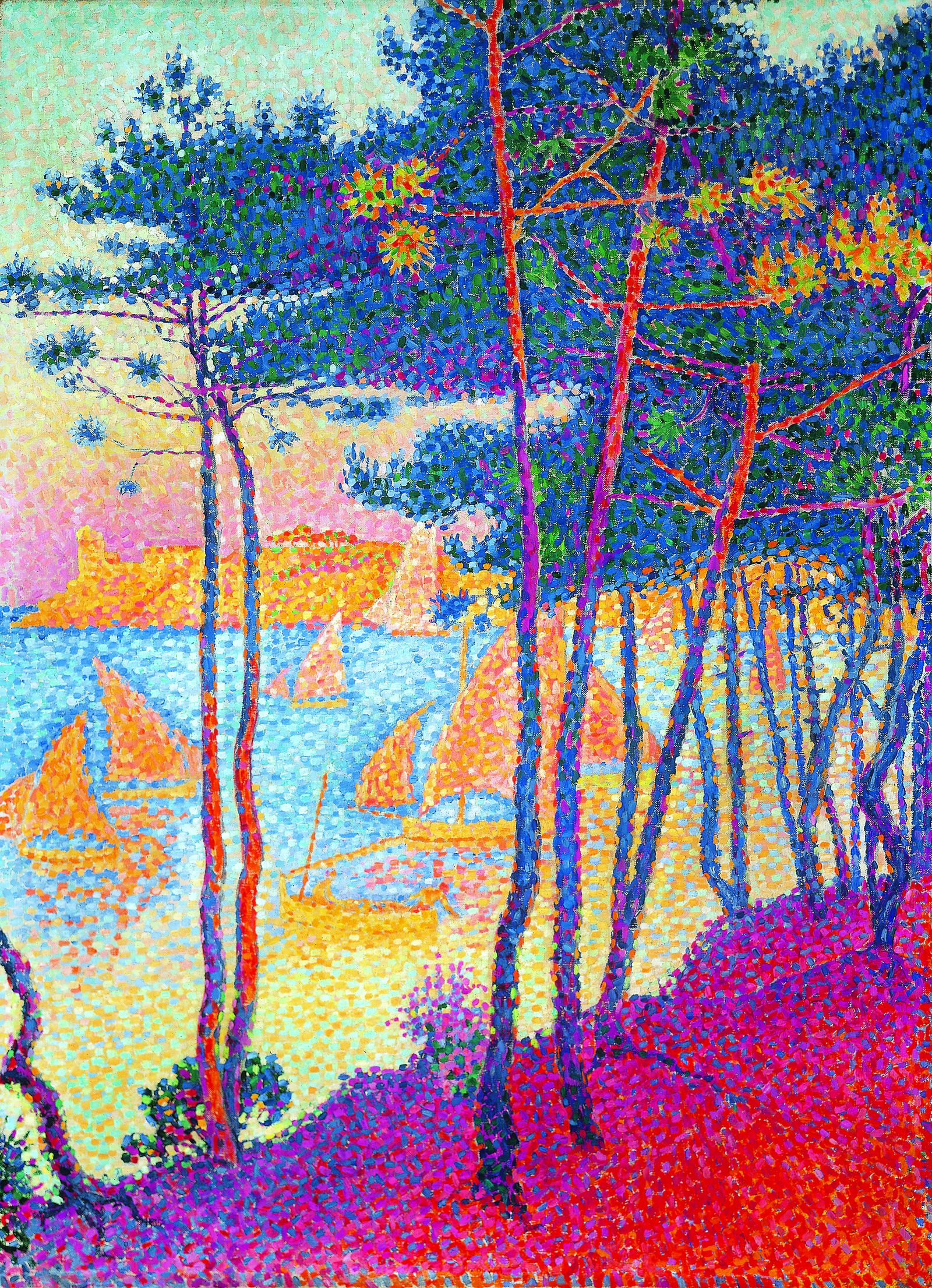 Paul Signac (1863-1935), Ιστία και πεύκα, 1896. Λάδι σε καμβά | 81 × 52 εκ. Ιδιωτική συλλογή