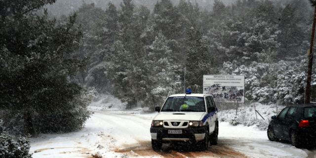 Διακοπή κυκλοφορίας στην Πάρνηθα