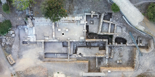 Αεροφωτογραφία της ανασκαφής στο Τέμενος του Ασκληπιού, στην πόλη της Επιδαύρου