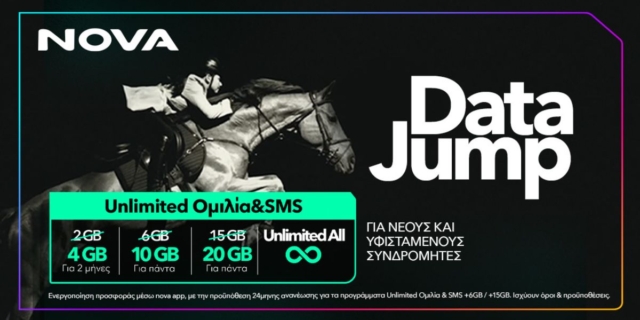 H νέα Nova συμπληρώνει ένα χρόνο, λανσάρει το “Data Jump” και προσφέρει ακόμα περισσότερα Data στην ίδια τιμή