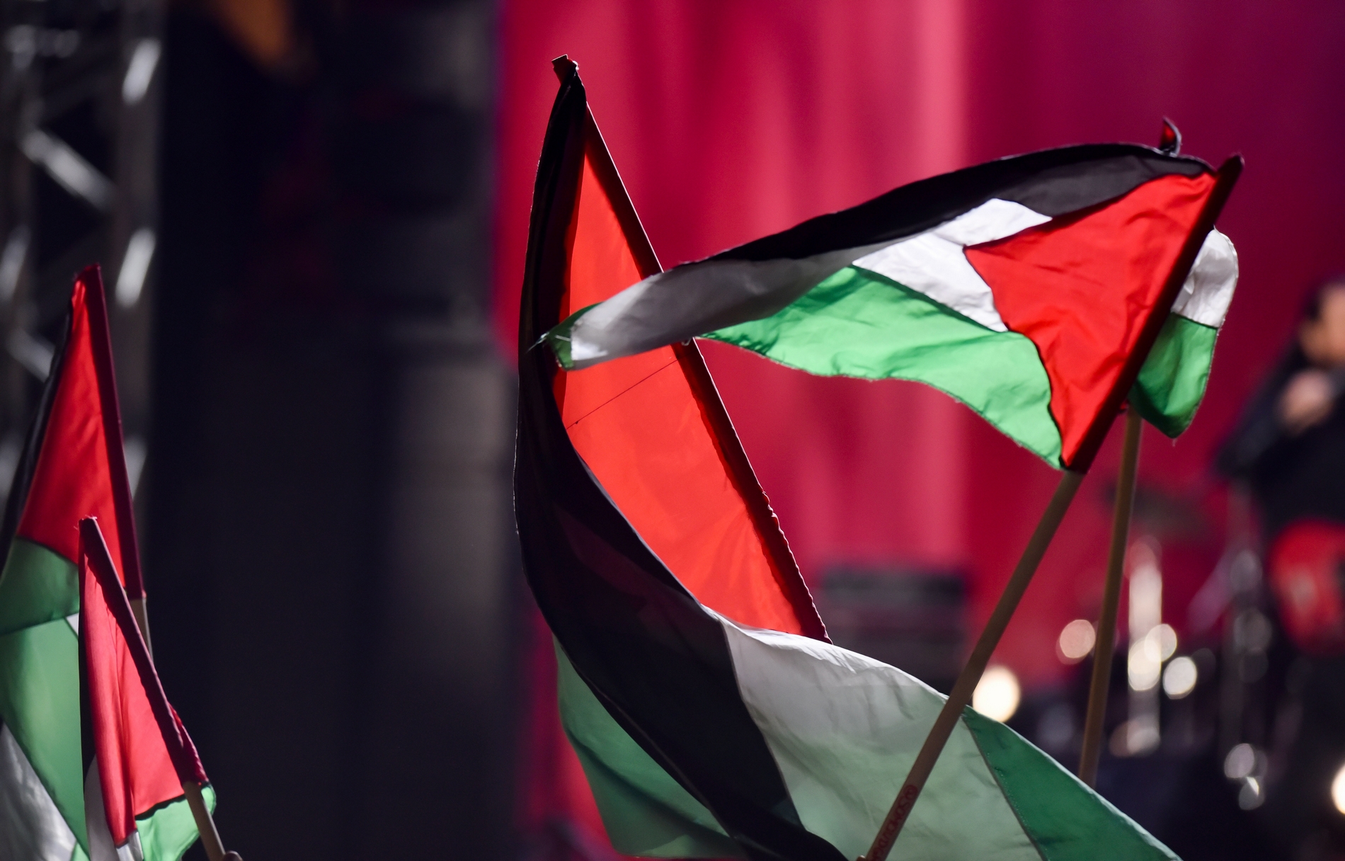 Σημαίες της Παλαιστίνης την Πρωτοχρονιά στο Σύνταγμα