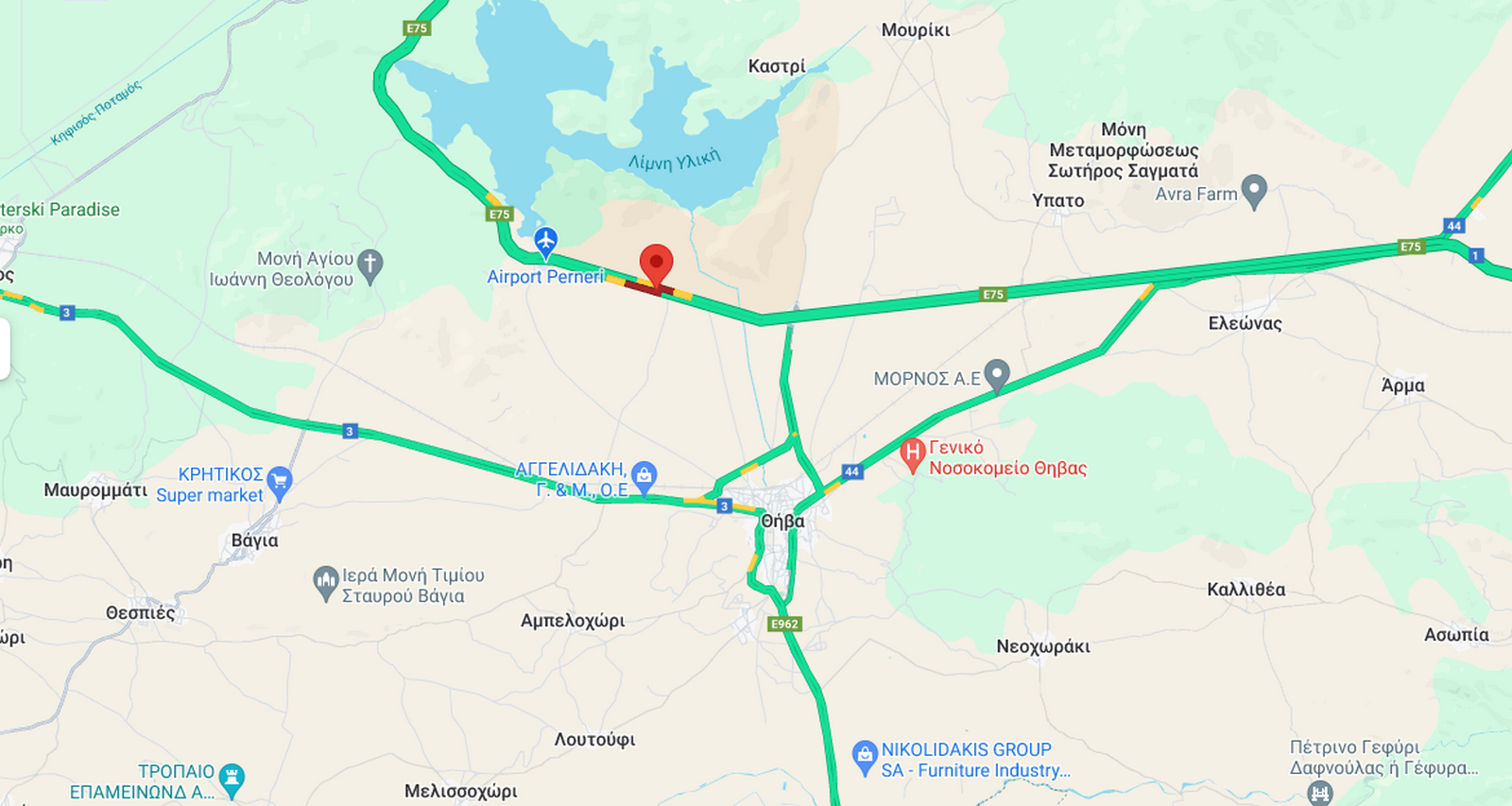 Η κίνηση στα διόδια της Θήβας, λίγο μετά τις 13:30