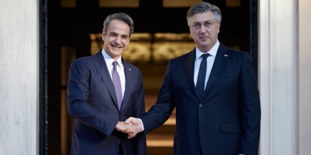 Συνάντηση του Κυριάκου Μητσοτάκη με τον Πρωθυπουργό της Κροατίας Αντρέϊ Πλένκοβιτς