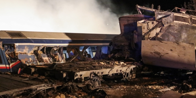 Από το σημείο του δυστυχήματος στα Τέμπη