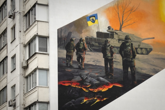 Γκράφιτι με Ουκρανούς στρατιώτες
