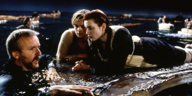 Η Κέιτ Γουίνσλετ και ο Λεονάρντο ντι Κάπριο στα γυρίσματα του "Τιτανικού"