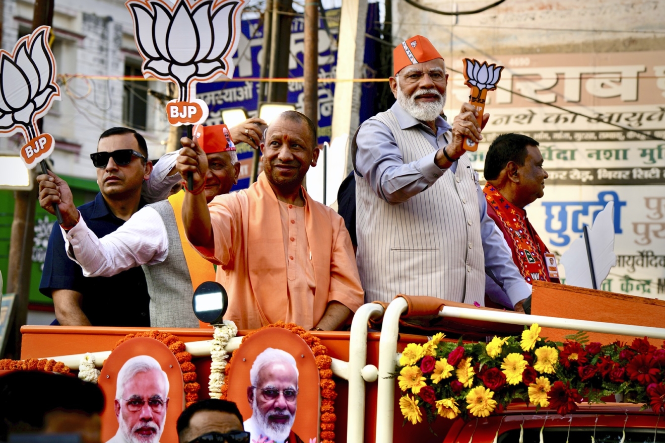 O πρωθυπουργός της Ινδίας, Narendra Modi, σε προεκλογική καμπάνια
