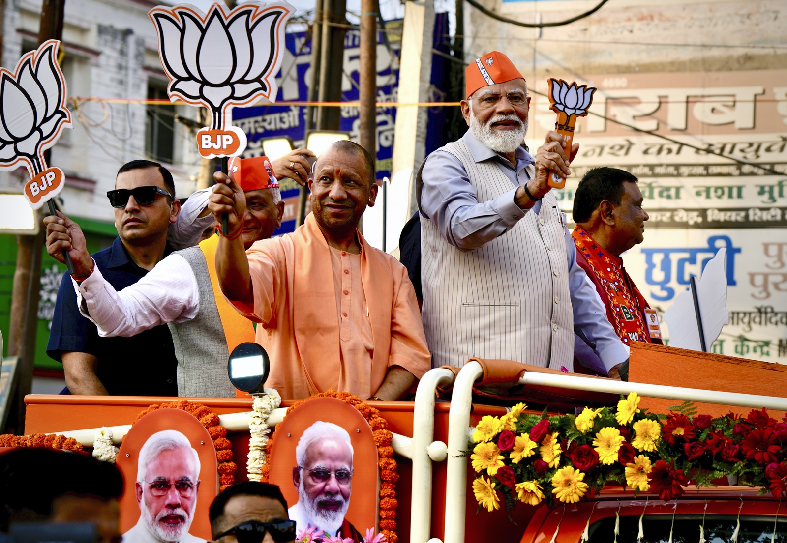 O πρωθυπουργός της Ινδίας, Narendra Modi, σε προεκλογική καμπάνια
