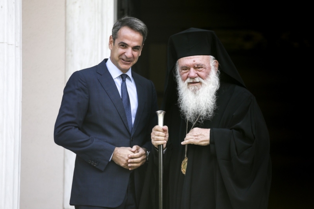Ο Κυριάκος Μητσοτάκης και ο Αρχιεπίσκοπος Ιερώνυμος