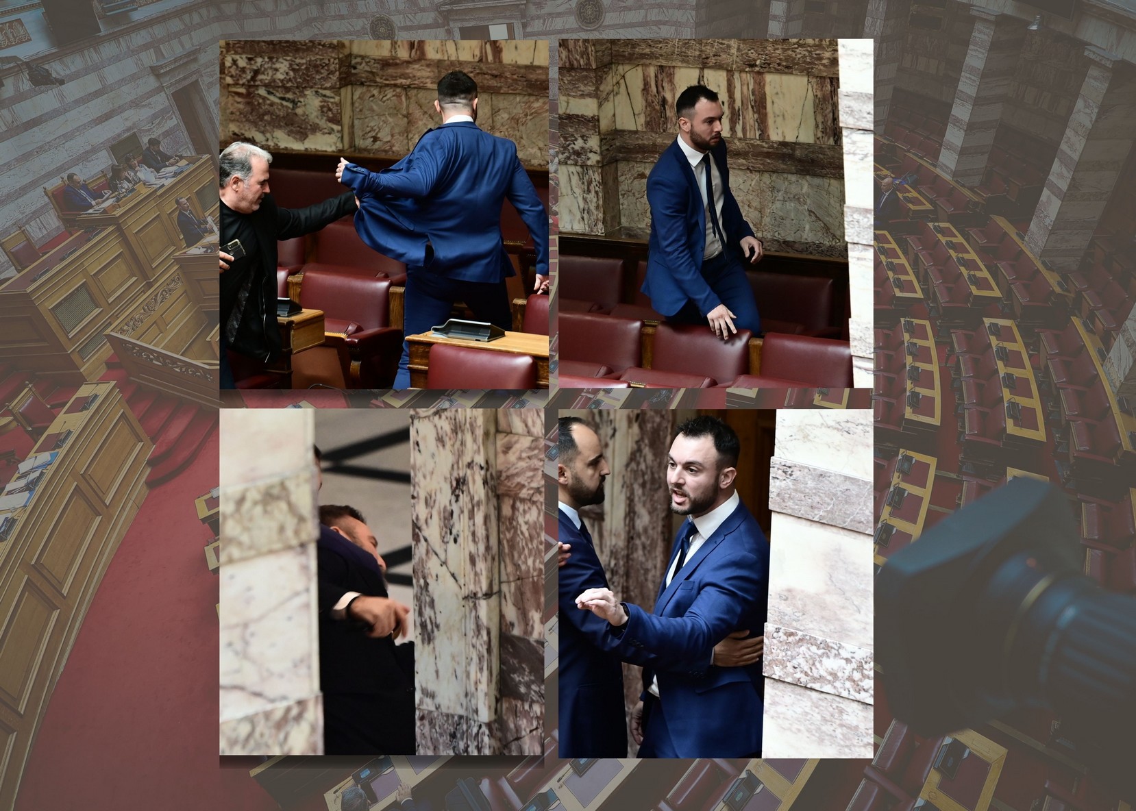 Καρέ - καρέ η επίθεση πρώην βουλευτή των Σπαρτιατών με γροθιές σε βουλευτή της Ελληνικής Λύσης