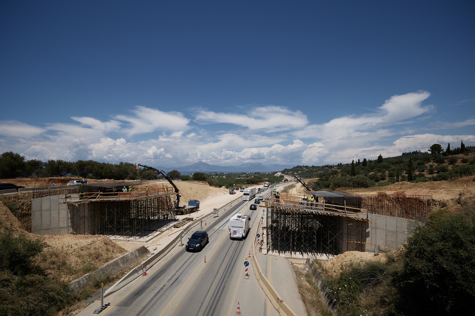 Επίσκεψη Κυριάκου Μητσοτάκη σε εργοτάξιο του Οδικού Άξονα Πατρών-Πύργου